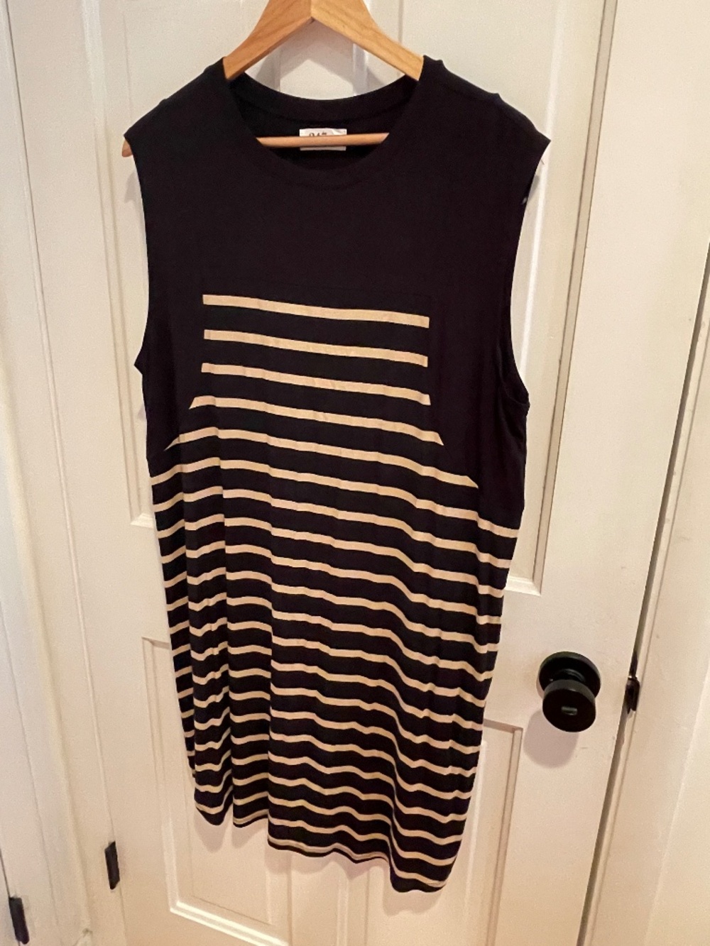 Black and Tan Striped Maurice’s 24/7 Sleeveless Dress size large